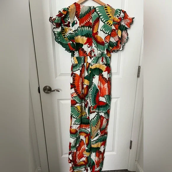 Farm Rio Ruffle-Sleeve Linen Jumpsuit - Picture 11 of 11